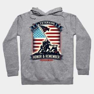 Memorial Day Veteran Honor Tee - Patriotic American Flag Design Hoodie